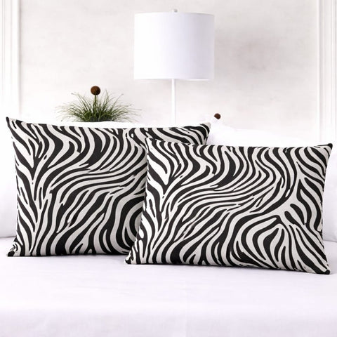 Zebra Elegance Pillow Cover (Pack of 2) - The Linen House