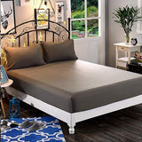 100% Cotton Queen Fitted Sheet Set (Grey) - The Linen House