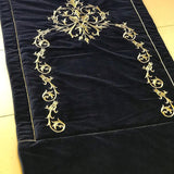 Embroidered Velvet Prayer Mat(Black)