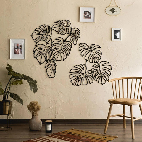 The large Monstera leaves Metal Wall Decor - The Linen House