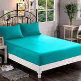 Fitted sheet (Turquoise) - The Linen House