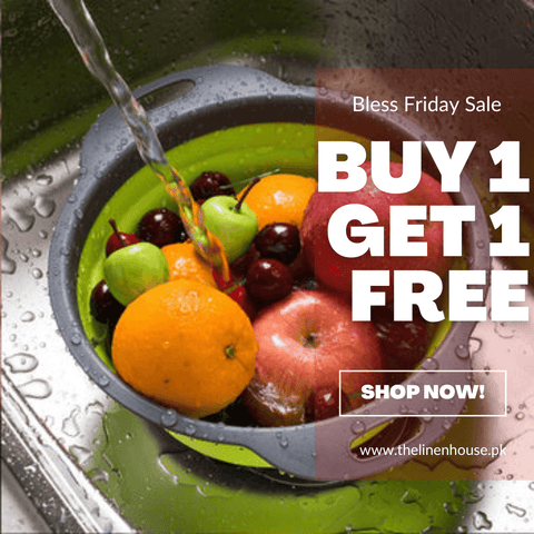 Foldable Drain Basket Plastic Fruit Basket Filter - The Linen House