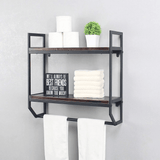 2 - Tier Metal Industrial 23.6" Bathroom Shelves - The Linen House