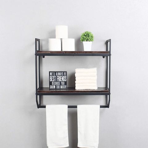2 - Tier Metal Industrial 23.6" Bathroom Shelves - The Linen House