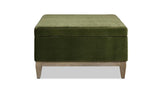 24" Square Velvet Storage Cocktail Ottoman - The Linen House