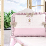 White And Pink Baby Cot Set - The Linen House