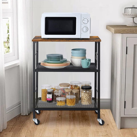 MOOACE 3-Tier Mesh Kitchen Microwave Rack - The Linen House