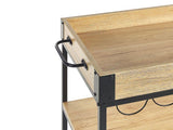 3 Tier Kitchen Trolley Light MDF Sheet with Black Frame - The Linen House