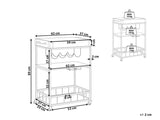 3 Tier Kitchen Trolley Light MDF Sheet with Black Frame - The Linen House