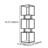 3 - Tier Modern Black Cube Bookcase with Metal Tower Display Shelf - The Linen House