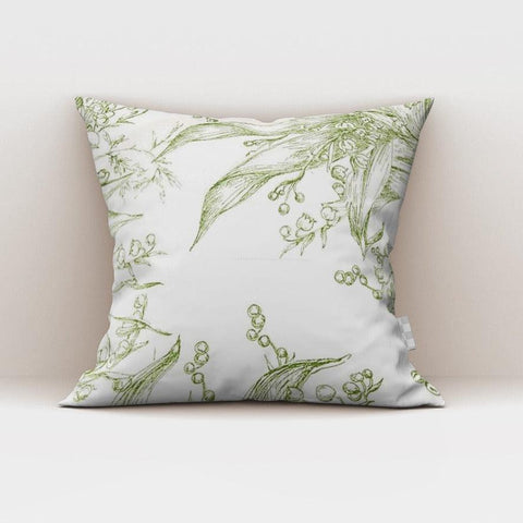 Green with white Printed Cushion Covers ( Dior ) - The Linen House
