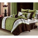 Black & White Luxury Pleated Duvet Set with Printed Patch