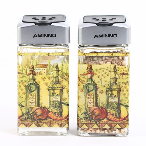 Aminno Shakers Set Glass Seasoning Pot Creative Kitchen Supplies - The Linen House