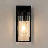 Industrial Wall Sconces Set of 2, Vintage Wall Light Fixture with Glass Shade, Black Metal Wall Mount Lamp