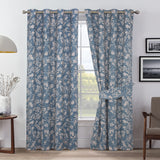 Blue Printed Curtain With Off-White Branches