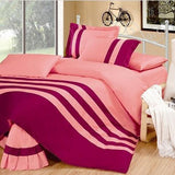 Shocking Pink & Light Pink Stripe Duvet Set - The Linen House