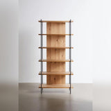 6 Tire Shelf Bookshelf Metal and Natural Wood Tones - The Linen House