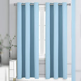 Plain Dyed Eyelet Curtains with linning (Sky-Blue)