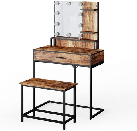 Dressing Table, Hairdressing Table, Make-up Table, Metal Frame - The Linen House