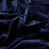 Velvet Pinch Pleats Duvet Set (Blue)