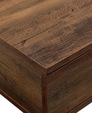 Drawer Metal and Wood Side Table