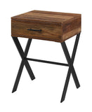 Drawer Metal and Wood Side Table - The Linen House