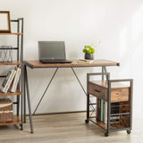 File Cabinet Industrial Printer Stand with Storage Home Office Cabinet 1 Drawer - The Linen House