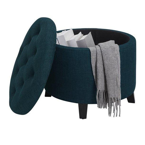 Round Storage Ottoman - The Linen House
