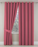 Plain Dyed Eyelet Curtains with linning (Pink)
