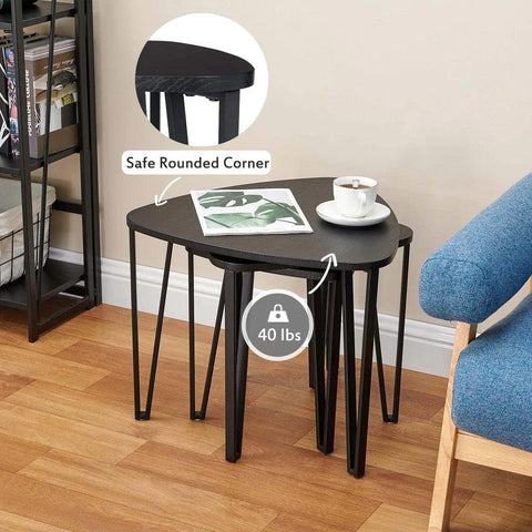 Black Nesting-Tables Living Room Coffee Table Sets of 3 - The Linen House