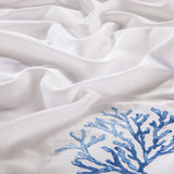 New Luxury White with Blue Embroidered Duvet