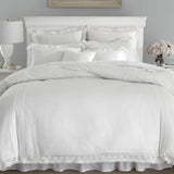 Luxury Soft Duvet Set With Lace (White)