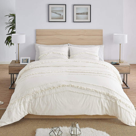 Ivory Tufted Duvet Cover Set - The Linen House