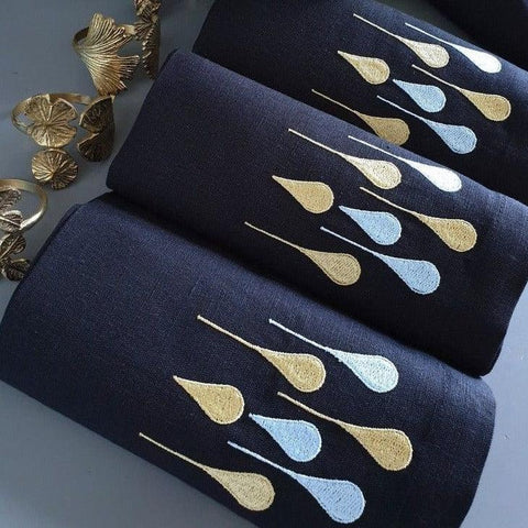 Dew Drops Embroidered Napkin & Mats - The Linen House