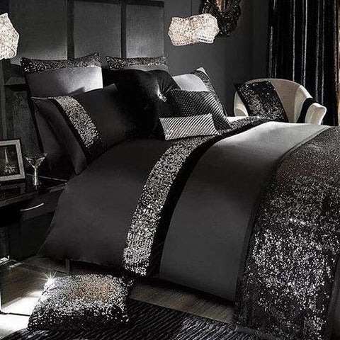 Black Luxury Bridal Set with filling - The Linen House