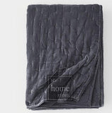 Grey Velvet Bedspread-King