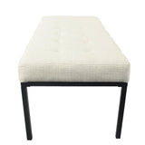 Off white Tufted Upholstered Bench