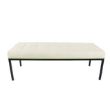 Off white Tufted Upholstered Bench