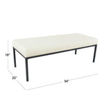 Off white Tufted Upholstered Bench