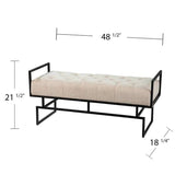 Contemporary Beige Upholstered Bench - The Linen House