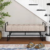 Contemporary Beige Upholstered Bench - The Linen House