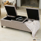 Upholstered Storage Bench with Tray