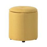Copper Grove Fabric Upholstery Cylindrical Storage Ottoman