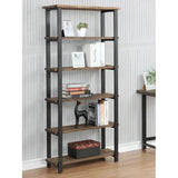 Iron Etagere Bookcase with Cabinet