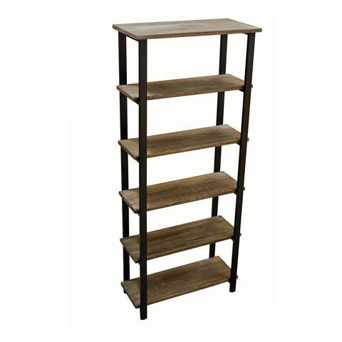 Iron Etagere Bookcase with Cabinet - The Linen House
