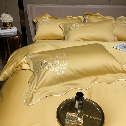 Yellow Embroidery New Duvet Set