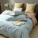 New Coral Adornment Embroidery Duvet Set