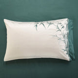 Luxury New Embroidered Green Bamboo Duvet Cover