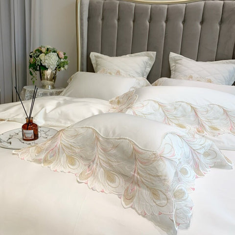 Luxury New Feather Embroidery Duvet Set