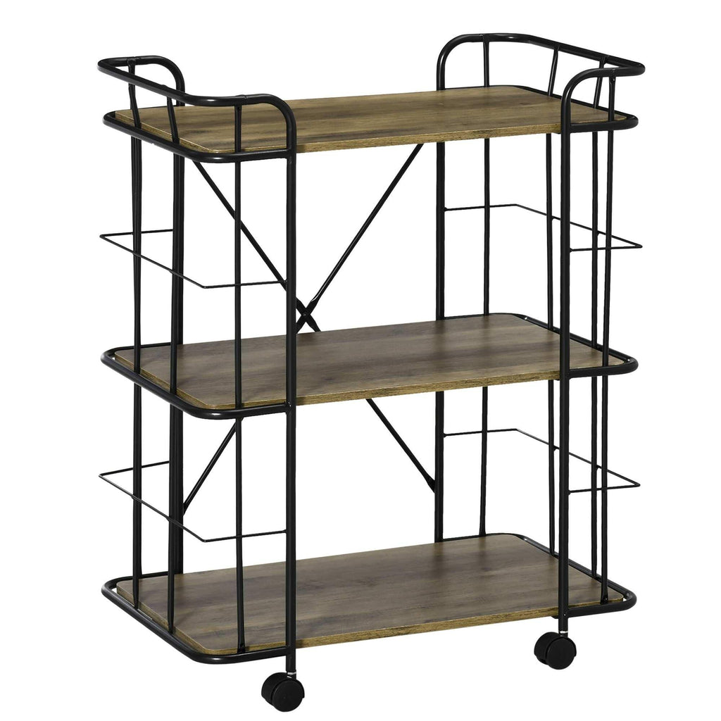 Rolling Kitchen Cart, Kitchen Storage Trolley with 3 Shelves - The Linen House